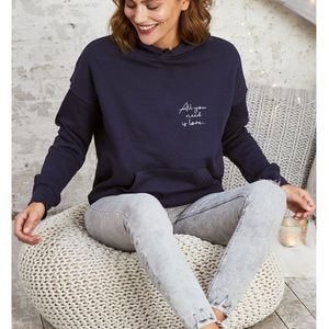Om & Ah London All You Need Is Love Navy Long Sleeve Crew Neck Sweatshirt